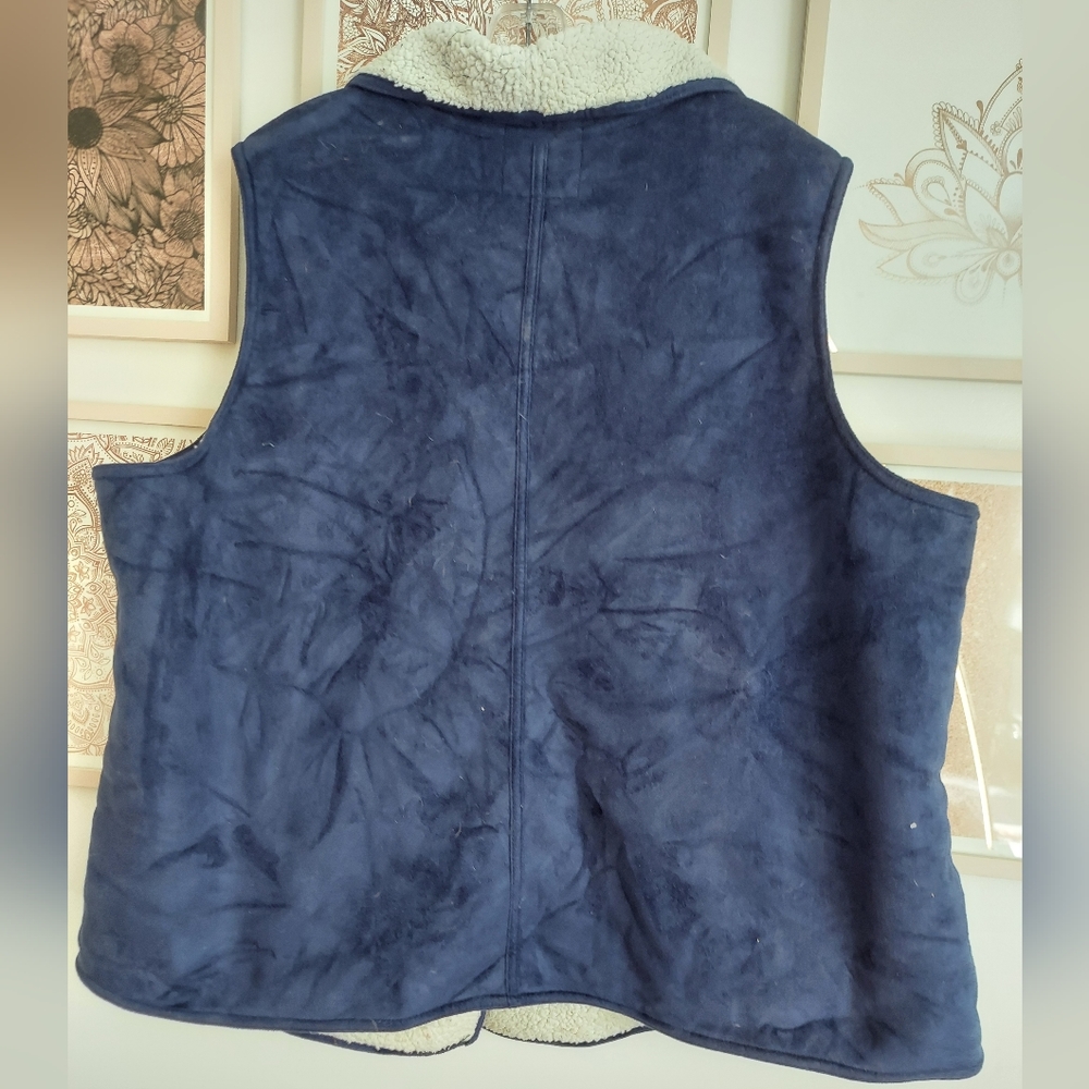 🆕 ⭐️5/$30-NWT blue sherpa and faux suede, 3xl - Picture 4 of 8